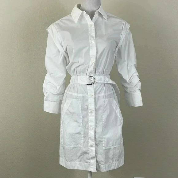 10 Crosby Derek Lam white button down cotton dress size 2